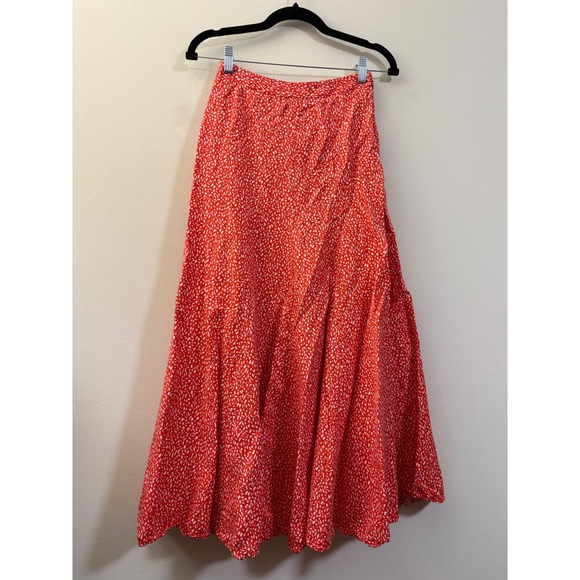 Anthropologie Moglea Dappled A-Line Red & White Micro Dot Maxi Skirt Women's - 0 - Picture 12 of 12